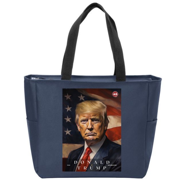 Donald J Trump 45th President Of The United States Portrait Zip Tote Bag