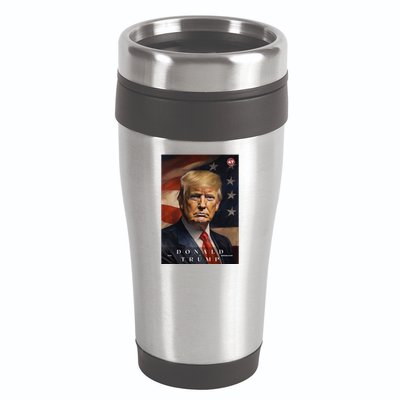 Donald J Trump 47th President Of The United States Portrait 16oz Travel Tumbler