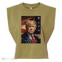 Donald J Trump 47th President Of The United States Portrait Garment-Dyed Women's Muscle Tee