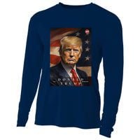 Donald J Trump 47th President Of The United States Portrait Cooling Performance Long Sleeve Crew