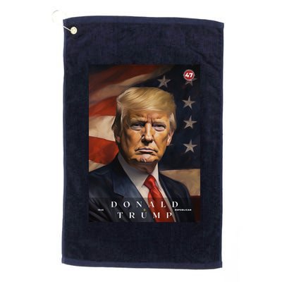 Donald J Trump 47th President Of The United States Portrait Golf Towel