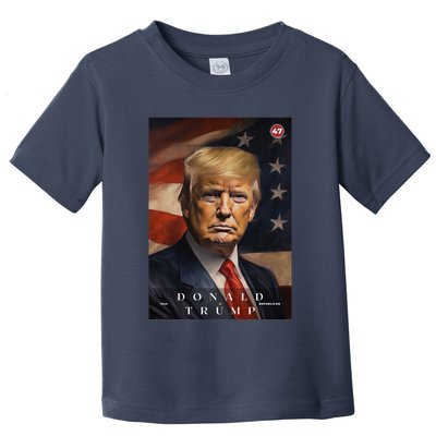Donald J Trump 47th President Of The United States Portrait Toddler T-Shirt
