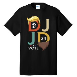 Dj Jd Trump Hair Vance Beard Vote For President 2024 Tall T-Shirt