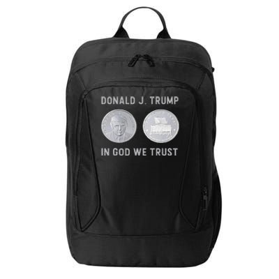 Donald J. Trump Silver Coin In God We Trust Silver Medallion City Backpack