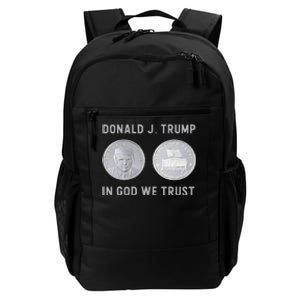 Donald J. Trump Silver Coin In God We Trust Silver Medallion Daily Commute Backpack