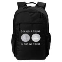 Donald J. Trump Silver Coin In God We Trust Silver Medallion Daily Commute Backpack