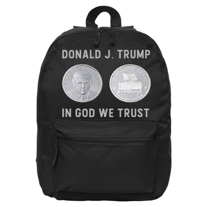 Donald J. Trump Silver Coin In God We Trust Silver Medallion 16 in Basic Backpack