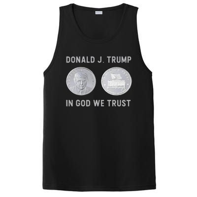 Donald J. Trump Silver Coin In God We Trust Silver Medallion PosiCharge Competitor Tank