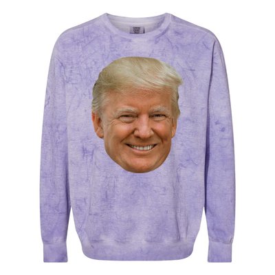 Donald J Trump The President's Face On A Meme Colorblast Crewneck Sweatshirt