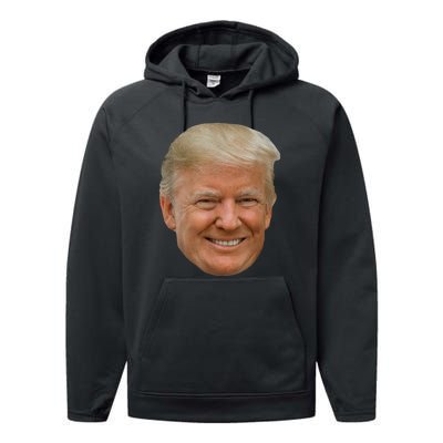 Donald J Trump The President's Face On A Meme Performance Fleece Hoodie