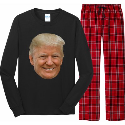 Donald J Trump The President's Face On A Meme Long Sleeve Pajama Set