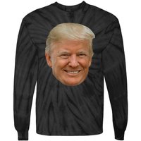 Donald J Trump The President's Face On A Meme Tie-Dye Long Sleeve Shirt