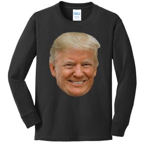 Donald J Trump The President's Face On A Meme Kids Long Sleeve Shirt