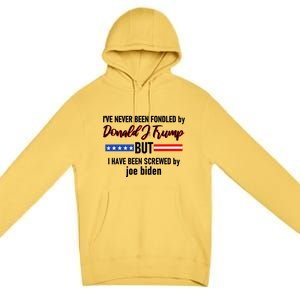 Donald J Trump 2024 Tired Of Being Screwed By Joe Biden Premium Pullover Hoodie