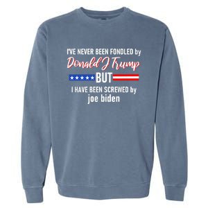 Donald J Trump 2024 Tired Of Being Screwed By Joe Biden Garment-Dyed Sweatshirt