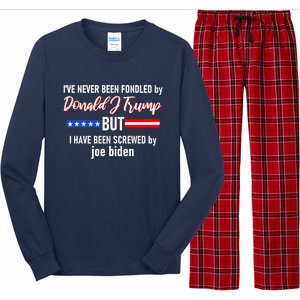 Donald J Trump 2024 Tired Of Being Screwed By Joe Biden Long Sleeve Pajama Set