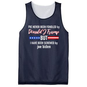 Donald J Trump 2024 Tired Of Being Screwed By Joe Biden Mesh Reversible Basketball Jersey Tank