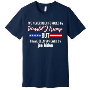 Donald J Trump 2024 Tired Of Being Screwed By Joe Biden Premium T-Shirt