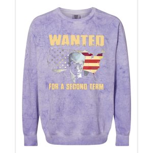 Donald J. Trump Wanted For Second Term Colorblast Crewneck Sweatshirt