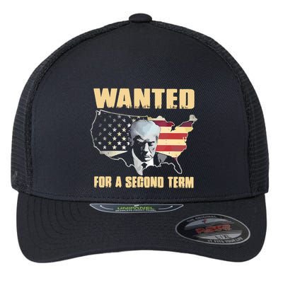 Donald J. Trump Wanted For Second Term Flexfit Unipanel Trucker Cap