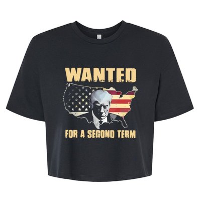 Donald J. Trump Wanted For Second Term Bella+Canvas Jersey Crop Tee