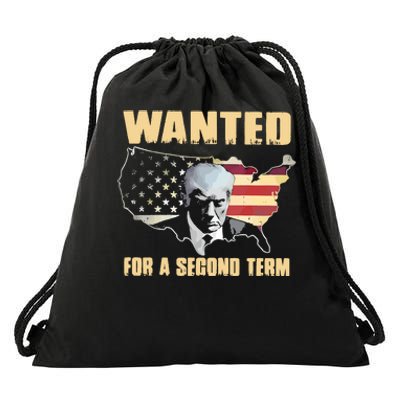 Donald J. Trump Wanted For Second Term Drawstring Bag