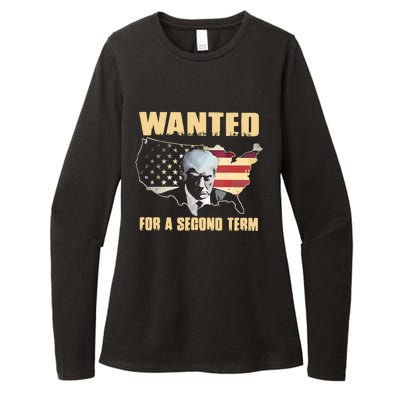 Donald J. Trump Wanted For Second Term Womens CVC Long Sleeve Shirt