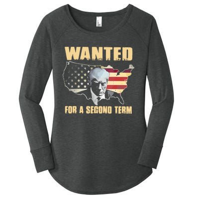 Donald J. Trump Wanted For Second Term Women's Perfect Tri Tunic Long Sleeve Shirt