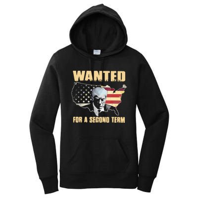 Donald J. Trump Wanted For Second Term Women's Pullover Hoodie