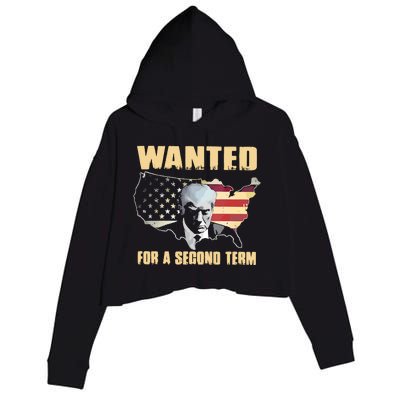 Donald J. Trump Wanted For Second Term Crop Fleece Hoodie