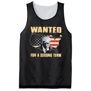 Donald J. Trump Wanted For Second Term Mesh Reversible Basketball Jersey Tank