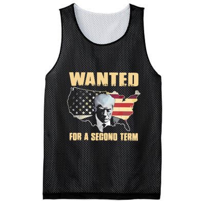 Donald J. Trump Wanted For Second Term Mesh Reversible Basketball Jersey Tank