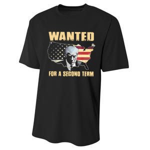 Donald J. Trump Wanted For Second Term Performance Sprint T-Shirt