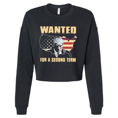 Donald J. Trump Wanted For Second Term Cropped Pullover Crew