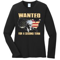 Donald J. Trump Wanted For Second Term Ladies Long Sleeve Shirt