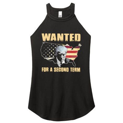 Donald J. Trump Wanted For Second Term Women’s Perfect Tri Rocker Tank