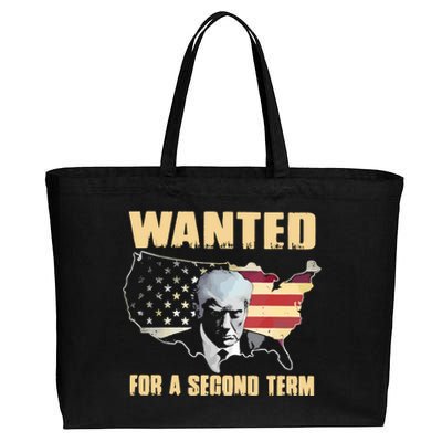 Donald J. Trump Wanted For Second Term Cotton Canvas Jumbo Tote