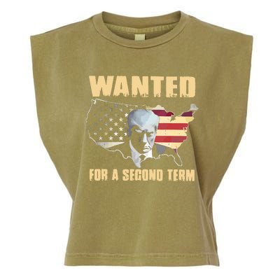 Donald J. Trump Wanted For Second Term Garment-Dyed Women's Muscle Tee