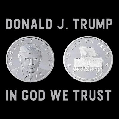 Donald J. Trump Silver Coin In God We Trust Silver Medallion T-Shirt