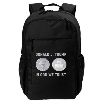 Donald J. Trump Silver Coin In God We Trust Silver Medallion Backpack