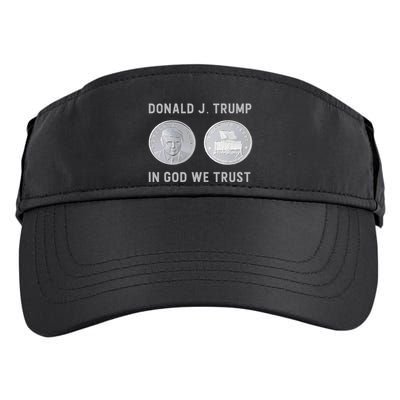 Donald J. Trump Silver Coin In God We Trust Silver Medallion Adult Drive Performance Visor