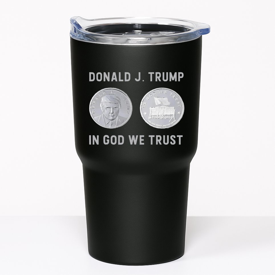 Donald J. Trump Silver Coin In God We Trust Silver Medallion Tumbler