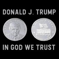 Donald J. Trump Silver Coin In God We Trust Silver Medallion Baby Bodysuit