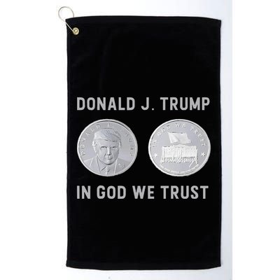 Donald J. Trump Silver Coin In God We Trust Silver Medallion Golf Towel