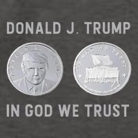 Donald J. Trump Silver Coin In God We Trust Silver Medallion Vector Backpack