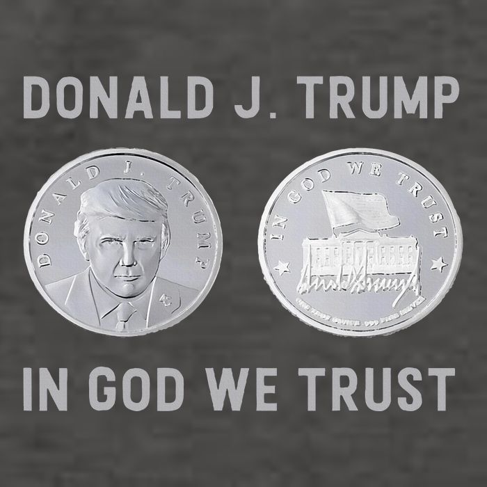 Donald J. Trump Silver Coin In God We Trust Silver Medallion Vector Backpack