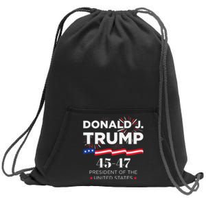 Donald J. Trump 45 47 President Inauguration Day 2025 Sweatshirt Cinch Pack Bag