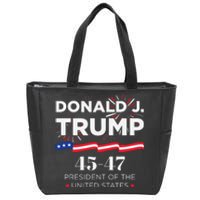 Donald J. Trump 45 47 President Inauguration Day 2025 Zip Tote Bag