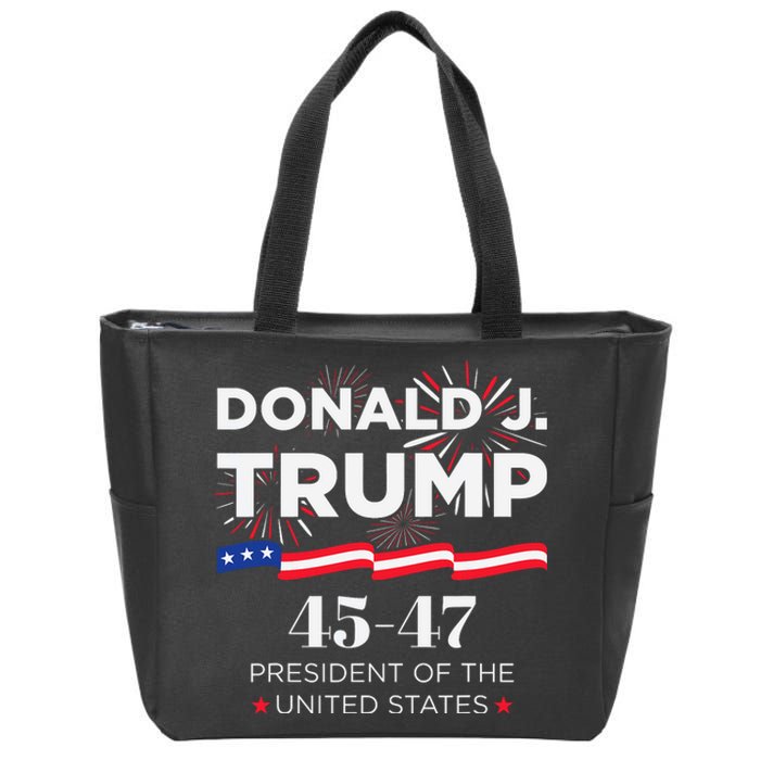 Donald J. Trump 45 47 President Inauguration Day 2025 Zip Tote Bag