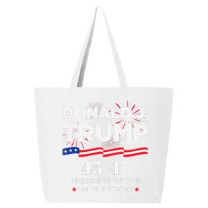 Donald J. Trump 45 47 President Inauguration Day 2025 25L Jumbo Tote